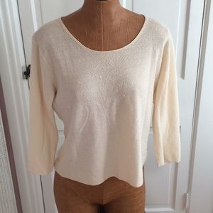 Knit sweater with crystal beads